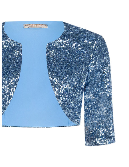 Boléro ouvert, recouvert de paillettes, style Rinascimento