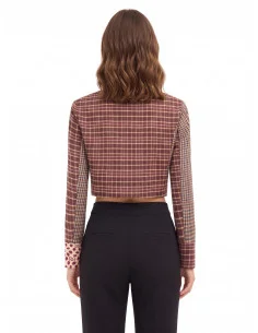 Veste courte en patchwork avec nœud et bretelles « Rinascimento » 2