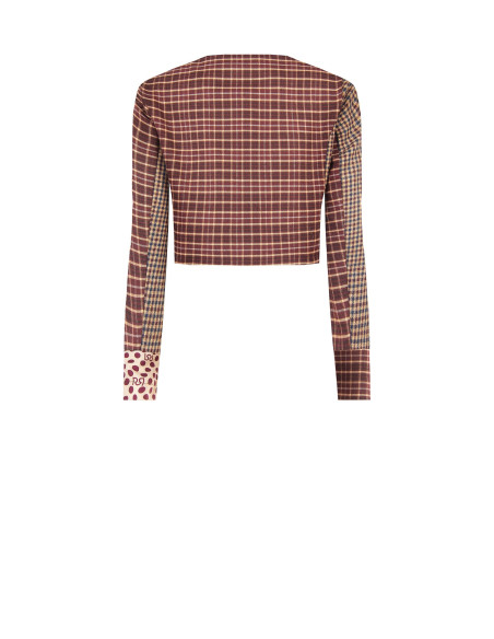 Giacca Corta Patchwork Con Fiocco E Spalline Rinascimento
