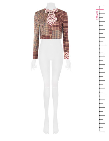 Veste courte en patchwork avec nœud et bretelles « Rinascimento »