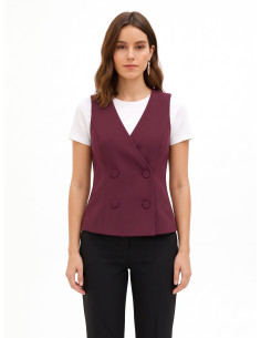 Fitted Cadi Fabric Waistcoat with Matching Buttons by Rinascimento