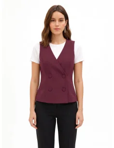 Fitted Cadi Fabric Waistcoat with Matching Buttons by Rinascimento
