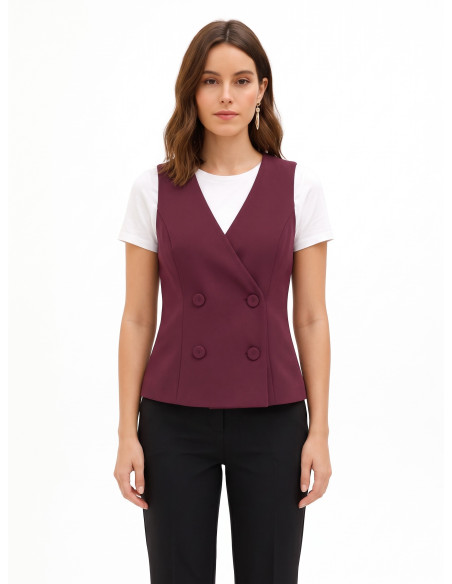 Gilet Sfiancato In Tessuto Cadi Con Bottoni Coordinati Rinascimento