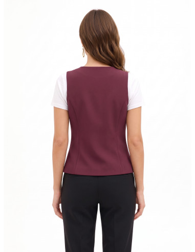 Fitted Cadi Fabric Waistcoat with Matching Buttons by Rinascimento