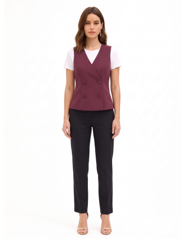Fitted Cadi Fabric Waistcoat with Matching Buttons by Rinascimento