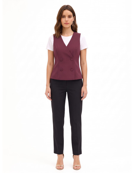 Fitted Cadi Fabric Waistcoat with Matching Buttons by Rinascimento