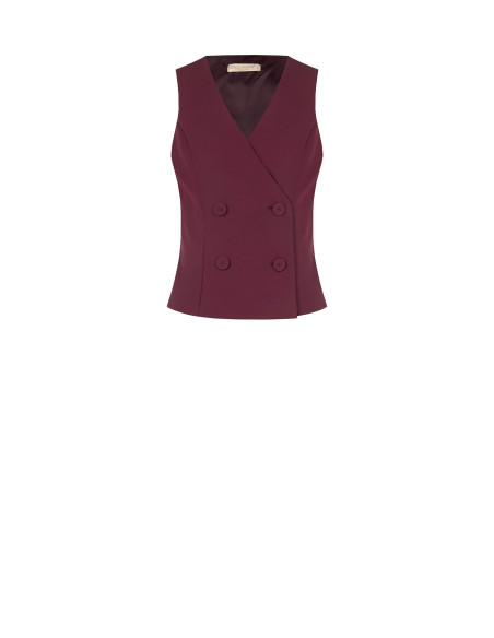Fitted Cadi Fabric Waistcoat with Matching Buttons by Rinascimento