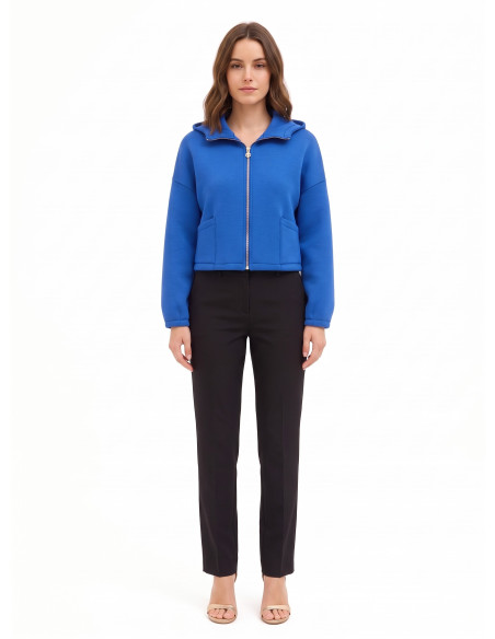 Veste courte oversize en néoprène avec capuche et poches « Rinascimento »