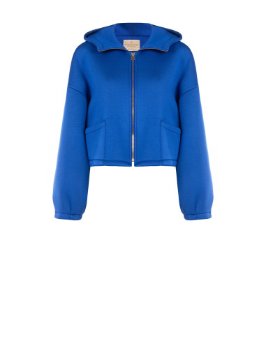 Veste courte oversize en néoprène avec capuche et poches « Rinascimento »