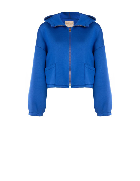 Giubbotto Corto Over In Neoprene Con Cappuccio E Taschine Rinascimento