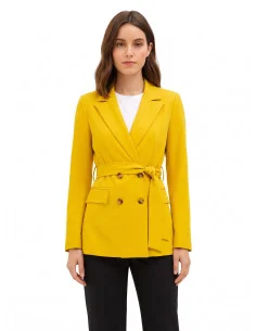 Veste blazer en polyviscose avec ceinture assortie, marque Rinascimento