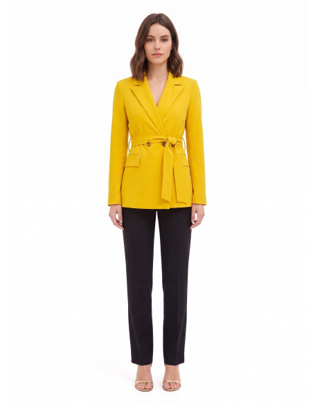 Veste blazer en polyviscose avec ceinture assortie, marque Rinascimento
