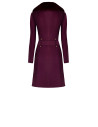 Manteau long cintré en velours avec col en fausse fourrure amovible et ceinture en simili-cuir « Rinascimento »