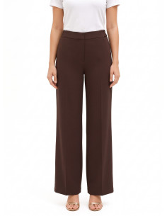 Cadi Fabric Palazzo Trousers with Elasticated Waist at the Back – Rinascimento