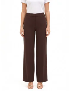 Cadi Fabric Palazzo Trousers with Elasticated Waist at the Back – Rinascimento