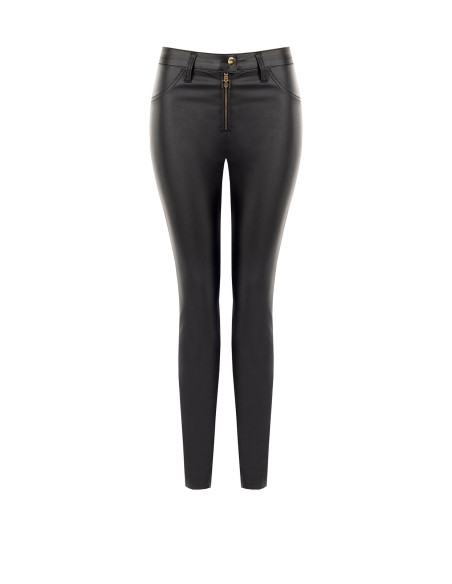 Pantaloni Skinny In Similpelle Con Zip Logo Rr Rinascimento