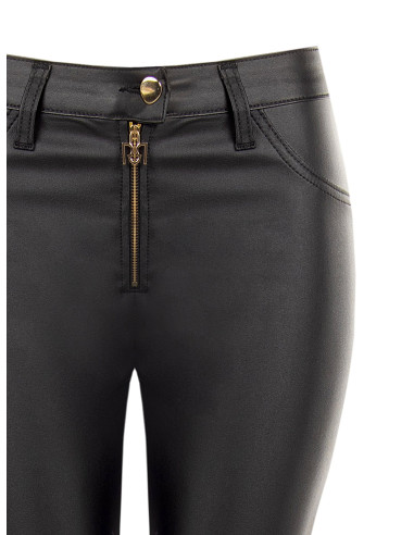 Pantaloni Skinny In Similpelle Con Zip Logo Rr Rinascimento