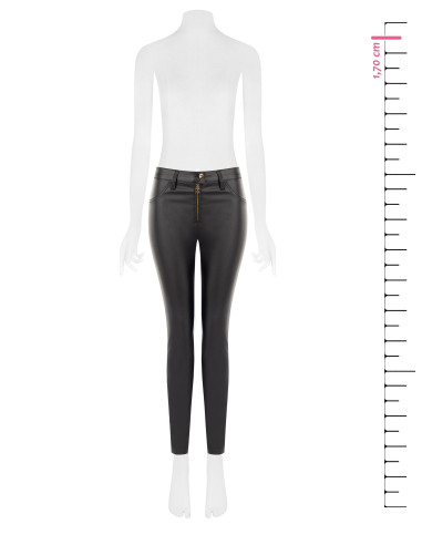 Faux Leather Skinny Trousers with RR Rinascimento Logo Zip