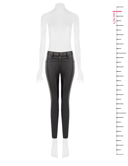 Pantalon skinny en simili-cuir avec fermeture éclair et logo RR Rinascimento