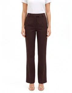 Pantaloni Dritti In Misto Cotone Con Bottone A Scomparsa Rinascimento