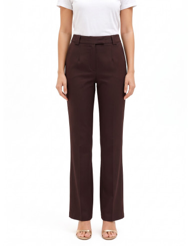 Straight-leg trousers in a cotton blend with a concealed button – Rinascimento