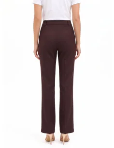 Straight-leg trousers in a cotton blend with a concealed button – Rinascimento 2
