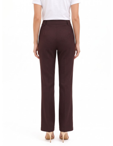 Straight-leg trousers in a cotton blend with a concealed button – Rinascimento