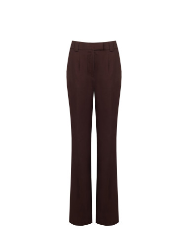 Pantalon droit en coton mélangé avec bouton encastré « Rinascimento »