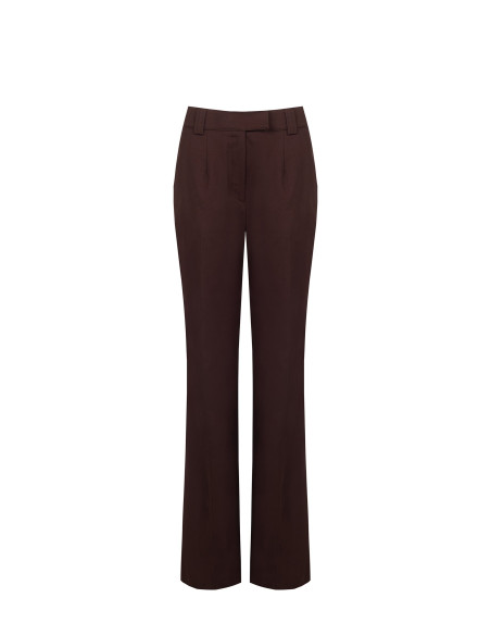 Pantalon droit en coton mélangé avec bouton encastré « Rinascimento »