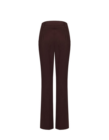Pantalon droit en coton mélangé avec bouton encastré « Rinascimento »