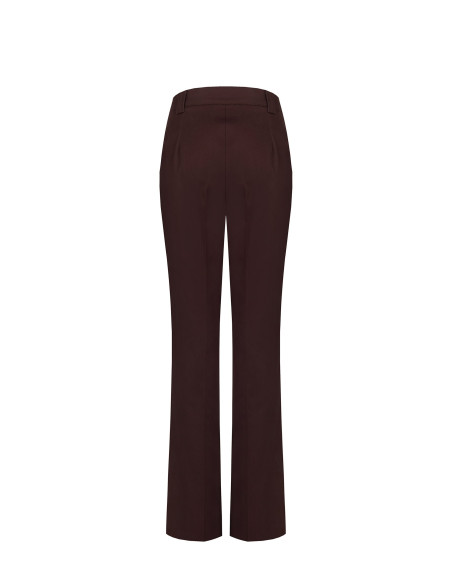 Pantaloni Dritti In Misto Cotone Con Bottone A Scomparsa Rinascimento