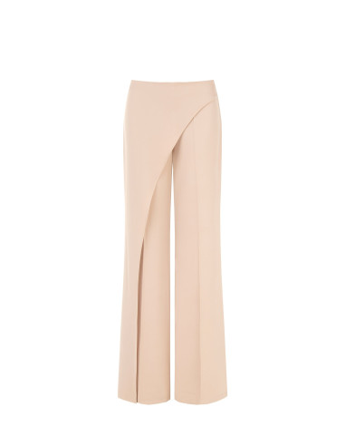 Cadi Fabric Palazzo Trousers with a Rinascimento-Style Wrap Panel