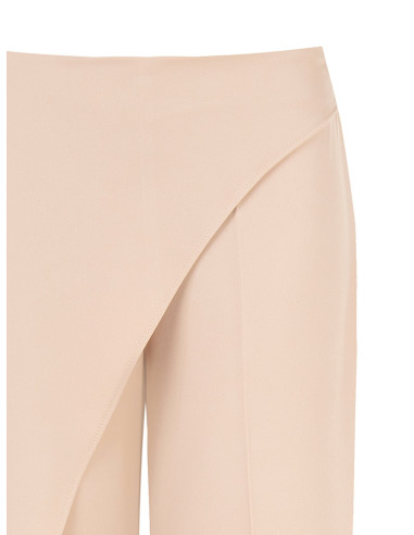 Pantalon palazzo en tissu Cadi avec empiècement effet portefeuille « Rinascimento »