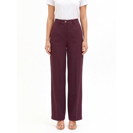 Pantaloni Palazzo In Misto Viscosa Con Piaga Rinascimento