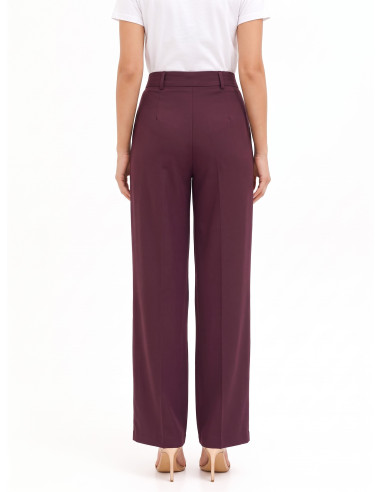 Pantaloni Palazzo In Misto Viscosa Con Piaga Rinascimento
