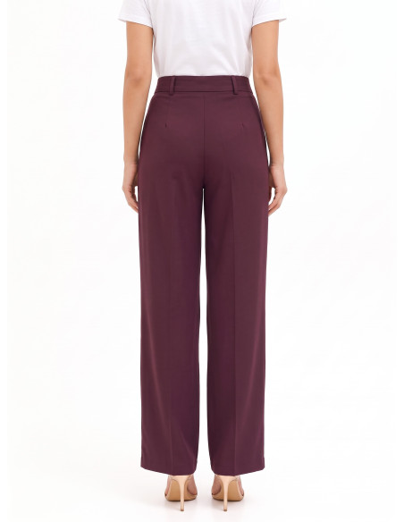 Pantaloni Palazzo In Misto Viscosa Con Piaga Rinascimento