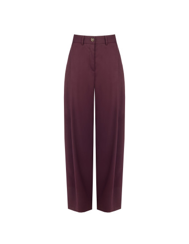 Pantalon palazzo en mélange de viscose avec pli « Rinascimento »
