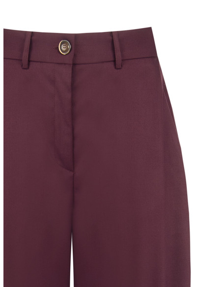 Pantalon palazzo en mélange de viscose avec pli « Rinascimento »
