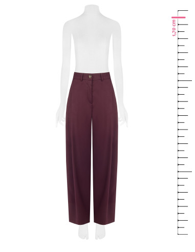 Pantalon palazzo en mélange de viscose avec pli « Rinascimento »