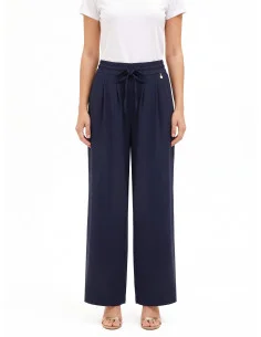 Pantaloni Palazzo In Misto Viscosa Con Coulisse In Vita Rinascimento