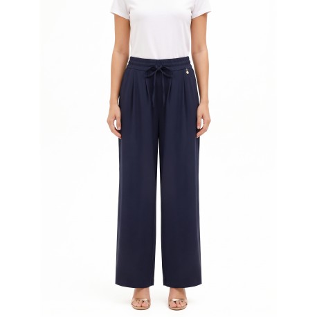 Pantaloni Palazzo In Misto Viscosa Con Coulisse In Vita Rinascimento