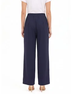 Pantaloni Palazzo In Misto Viscosa Con Coulisse In Vita Rinascimento 2