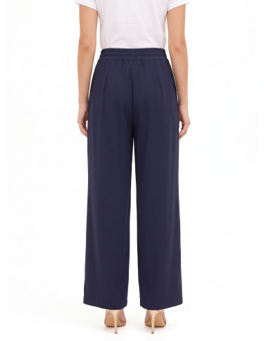 Pantaloni Palazzo In Misto Viscosa Con Coulisse In Vita Rinascimento