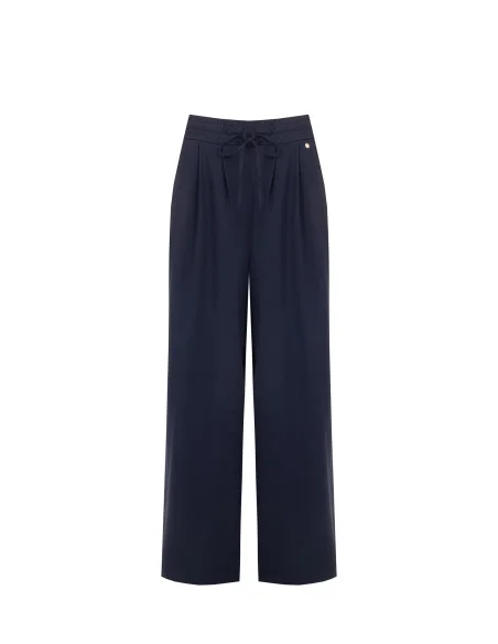 Pantaloni Palazzo In Misto Viscosa Con Coulisse In Vita Rinascimento