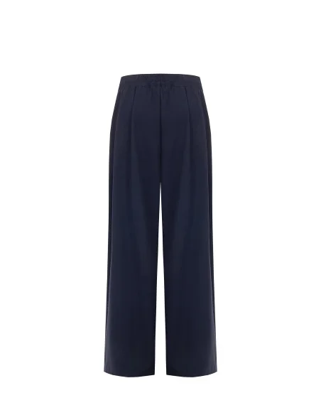 Pantaloni Palazzo In Misto Viscosa Con Coulisse In Vita Rinascimento