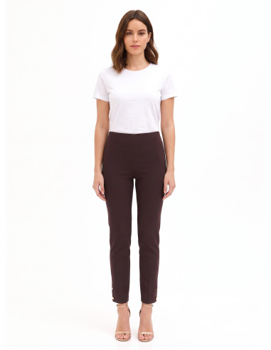 Pantalon cigarette en tissu technique avec boutons aux chevilles – Rinascimento