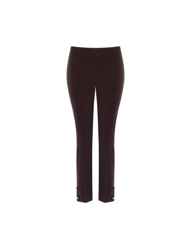 Rinascimento Technical Fabric Cigarette Trousers with Buttons at the Ankles