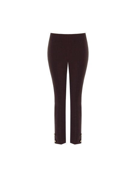 Rinascimento Technical Fabric Cigarette Trousers with Buttons at the Ankles