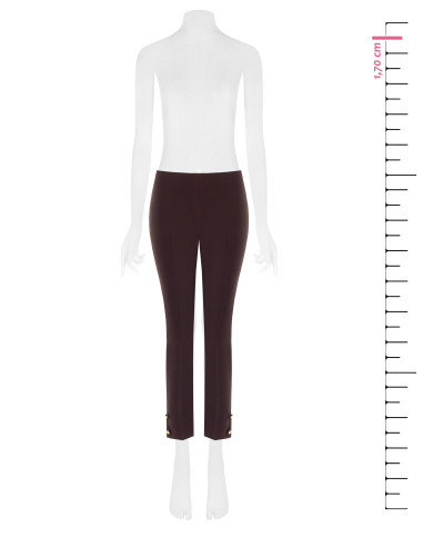 Pantalon cigarette en tissu technique avec boutons aux chevilles – Rinascimento
