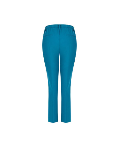 Cropped Cigarette Trousers in Polyviscose with Elasticated Back – Rinascimento